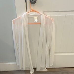 Elegant White Open Front Cardigan